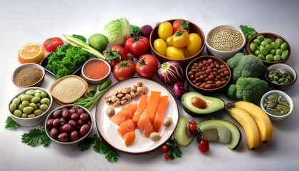 vibrant display foods balanced flexitarian mediterranean diet