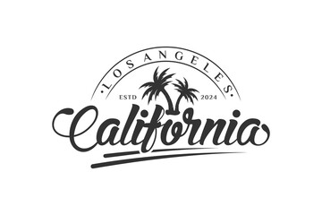 California logo design with palm modern creative concep