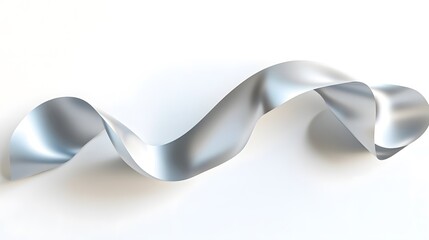 Obraz premium CG Floating Ribbon with Soft Shadows: A smooth, flowing CG ribbon twisting and turning in mid-air, set against a white background. 