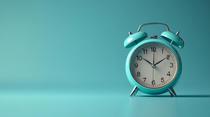 Vintage Alarm Clock in Turquoise Generative AI