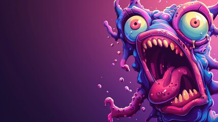 Monster Wallpaper illustration for full print t-shirt design, web background or for poster.