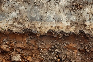 Naklejka premium Close Up of Soil Layers