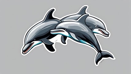 Fototapeta premium dolphin jumping isolated on white