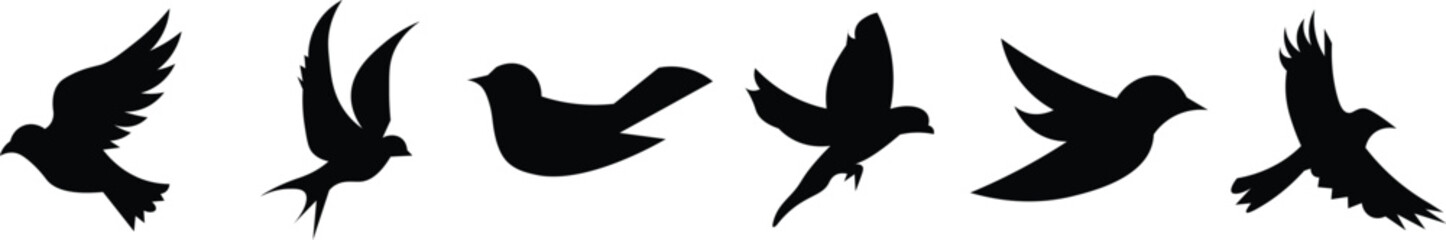 Collection of flying bird silhouettes. Collection of bird silhouettes. vector eps10