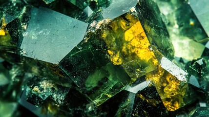 Detailed view of epidote gemstone revealing its intense green hue and crystalline texture