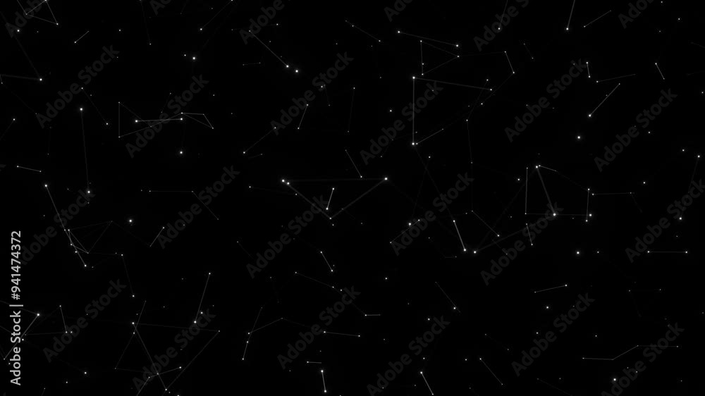Poster Black and white abstract galaxy animation background