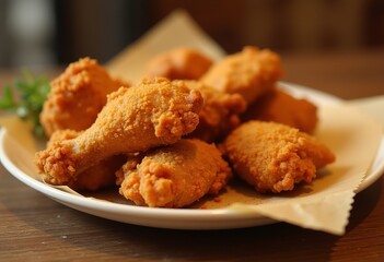 Juicy, Homemade Fried Chicken Thighs: A High-Quality Stock Photo for Your Culinary Projects