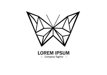 Abstract logo of butterfly icon vector design on white background