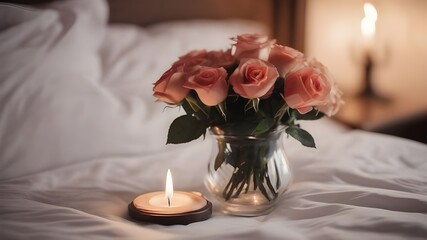 Obraz premium rose, bed, candle