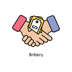 BriberyVector filled outline icon design illustration. Law And Justice symbol on white background EPS 10 File .