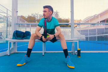Padel Player. Open Tournamet template.