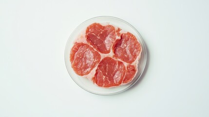 Fresh Raw Pork Steaks on White Background for Culinary Concepts