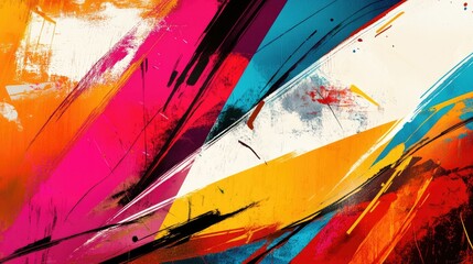 Fototapeta premium Abstract background with bold, jagged lines and vibrant colors, evoking a sense of intensity and energy