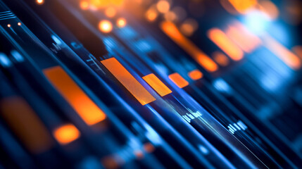 Glowing abstract graphs and stock and market information backgrounds. Stock exchange trading arrows investment graph Increase statistics and Digital Marketing. Economics and selling