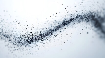 Obraz premium CG Render of Floating Particles: A swirl of tiny, glowing CG particles suspended in mid-air, contrasted against a pure white background. 