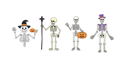 set of body skull for Halloween