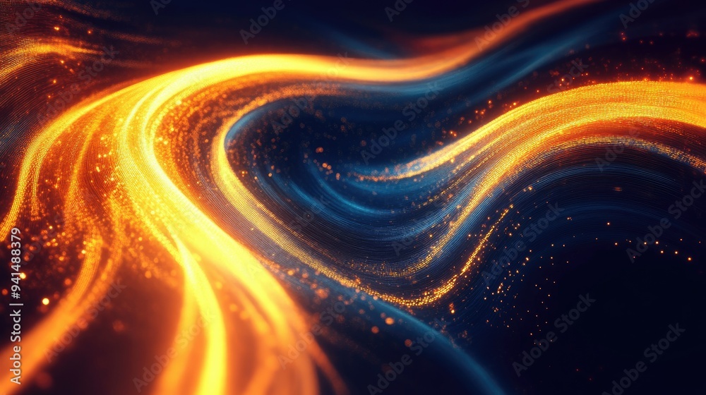 Fototapete abstract background with swirling, luminous lines, creating a dynamic and fluid visual effect