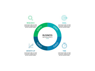 4 option cycle infographic chart. Vector illustration.