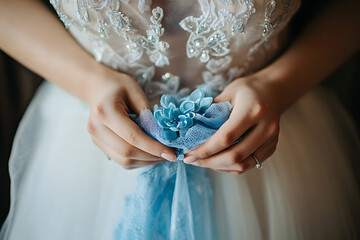 Bride wear something blue. Old tradition.