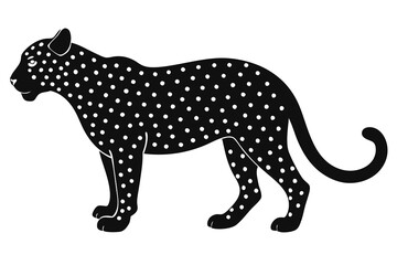 Leopard Silhouette on White Background - Vector Illustration for SVG, Cricut, Clipart, and T-Shirt Graphics