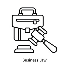 Business Law Vector outline icon design illustration. Law And Justice symbol on white background EPS 10 File .