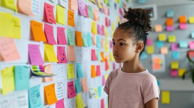Family Arranging Bulletin Board with Notes Schedules and Checklists for Organized Home Life and Seamless Daily Routines on Move in Day - Powered by Adobe
