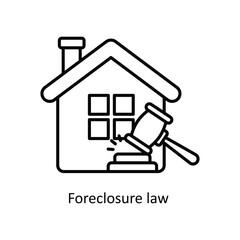 Foreclosure Law Vector outline icon design illustration. Law And Justice symbol on white background EPS 10 File .