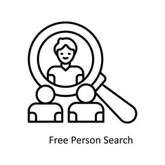 Free Person SearchVector outline icon design illustration. Law And Justice symbol on white background EPS 10 File .