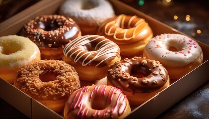 Delicious Assorted Donuts in a Box
