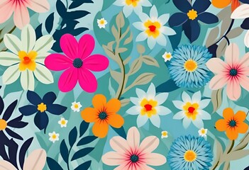 Wallpaper image, colorful floral pattern, detailed and  beautiful patterns