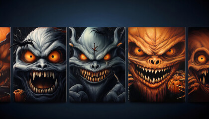 creepy halloween banners collection banners featuring creepy monsters