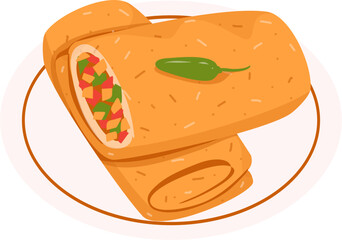 Risoles Illustration. Indonesian food Illustration. Takjil Illustration.