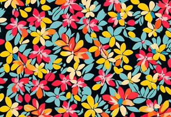 Fototapeta premium Wallpaper image, colorful floral pattern, detailed and beautiful patterns