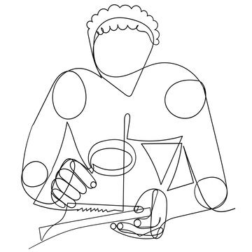 recommend clip art: continuous line  drawing financial analyst icon