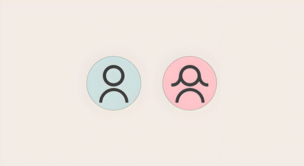 A simple, minimalistic illustration of two male and female gender symbols on a white background. Concept of human gender.