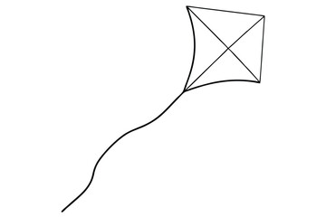 Kite line art vector