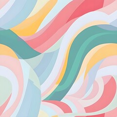 Abstract Wavy Pastel Background with Curved Lines.