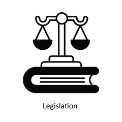 Legislation  Vector filled outline icon design illustration. Law And Justice symbol on white background EPS 10 File .