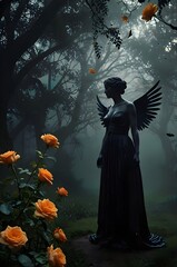 Fototapeta premium halloween witch with a broom