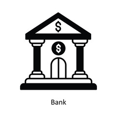 Bank Vector filled outline icon design illustration. Law And Justice symbol on white background EPS 10 File .