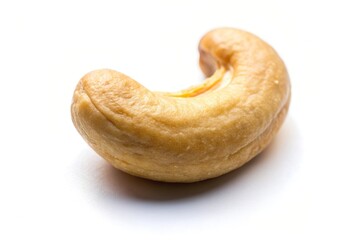 roasted,cashew nut, white background, isolated, One unshelled roasted cashew nut isolated on white Long Shot