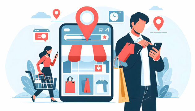 Flat Shopper on Phone Comparing Deals concept as Candid shot of a shopper in a store looking at their phone to compare deals capturing the tech savvy and strategic approach to Black Friday shopping. i