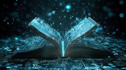 Fototapeta premium open the book Abstract AI Digital Technology Network generated image.