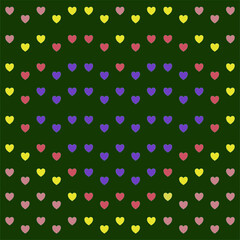 Multicolored heart pattern graphic design