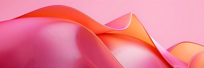 Captivating Abstract Fluid Shapes in Shades of Pink against Minimalist Gradient Background