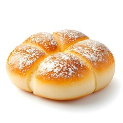 Closeup Photo of a Delectable Chinese Custard Bun with Powdered Sugar Coating