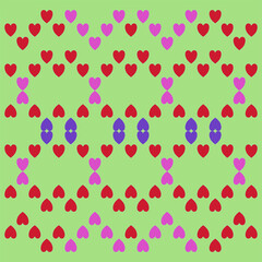 Multicolored heart pattern graphic design