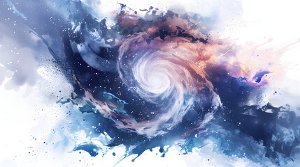 Fototapeta premium Force space element watercolor