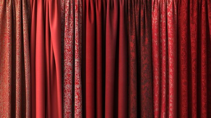 Theater red curtain design set