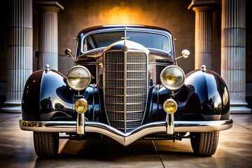 Fototapeta premium Art Deco Automotive Masterpiece: Cars with sleek lines, geometric patterns, and opulent details, reflecting the glamour and sophistication of the Art Deco era.